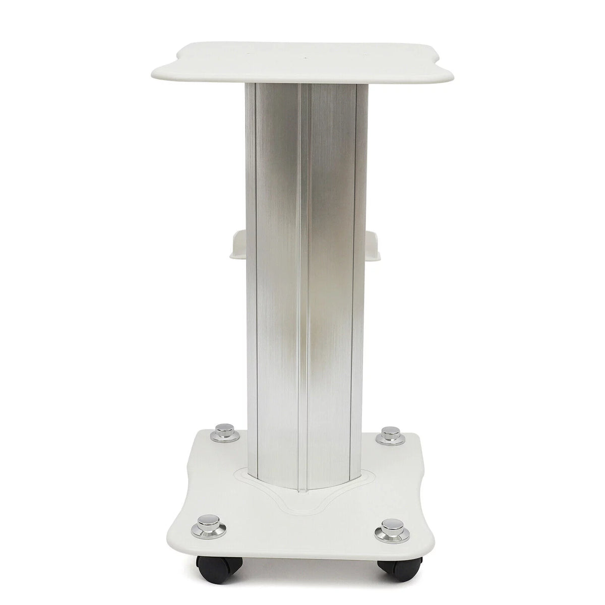 Rolling Trolley Cart Beauty Machine Stand, 4 Wheels Hair Salon Alluminum Alloy White Beauty Cart G365