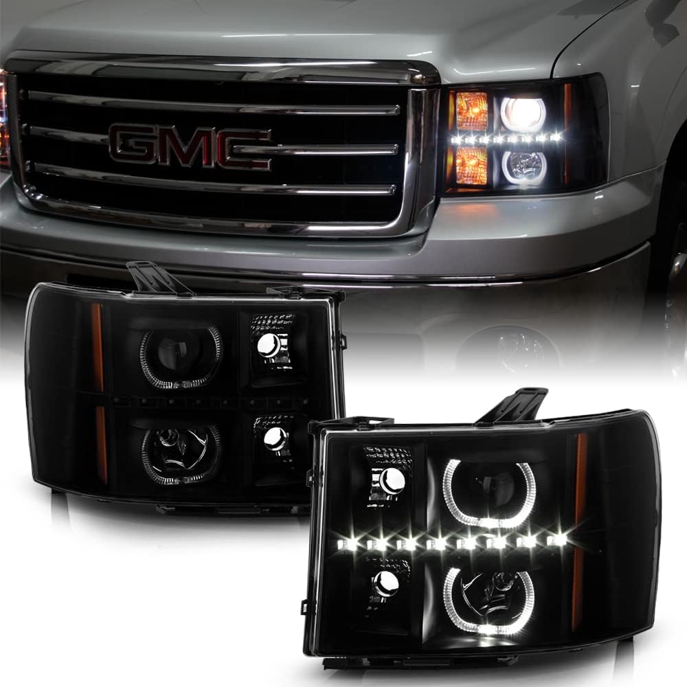 Blk Smoke LED Projector Headlights Driver + Passenger Side T71869