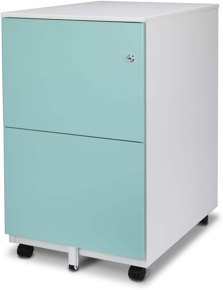 White 3 Drawer Metal File Cabinet with Lock L82539