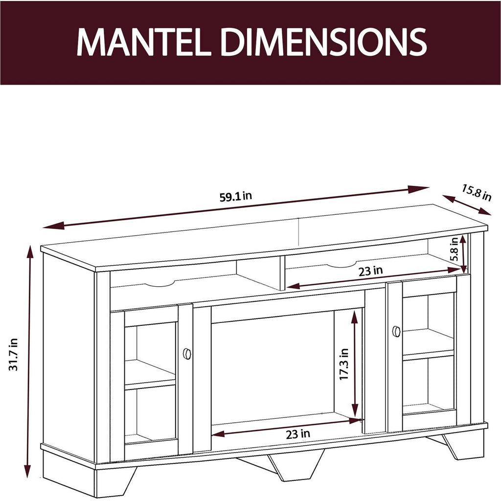 Cherry Electric Fireplace with Entertainment Stand L104