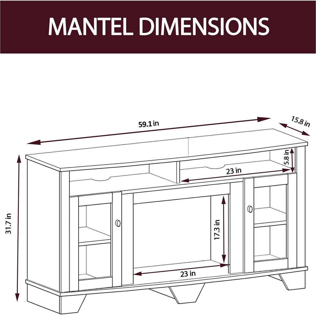 Cherry Electric Fireplace with Entertainment Stand L104