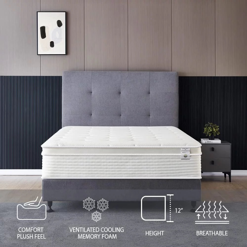 Full Size 12 Inch Memory Foam Spring Hybrid Mattress H4468