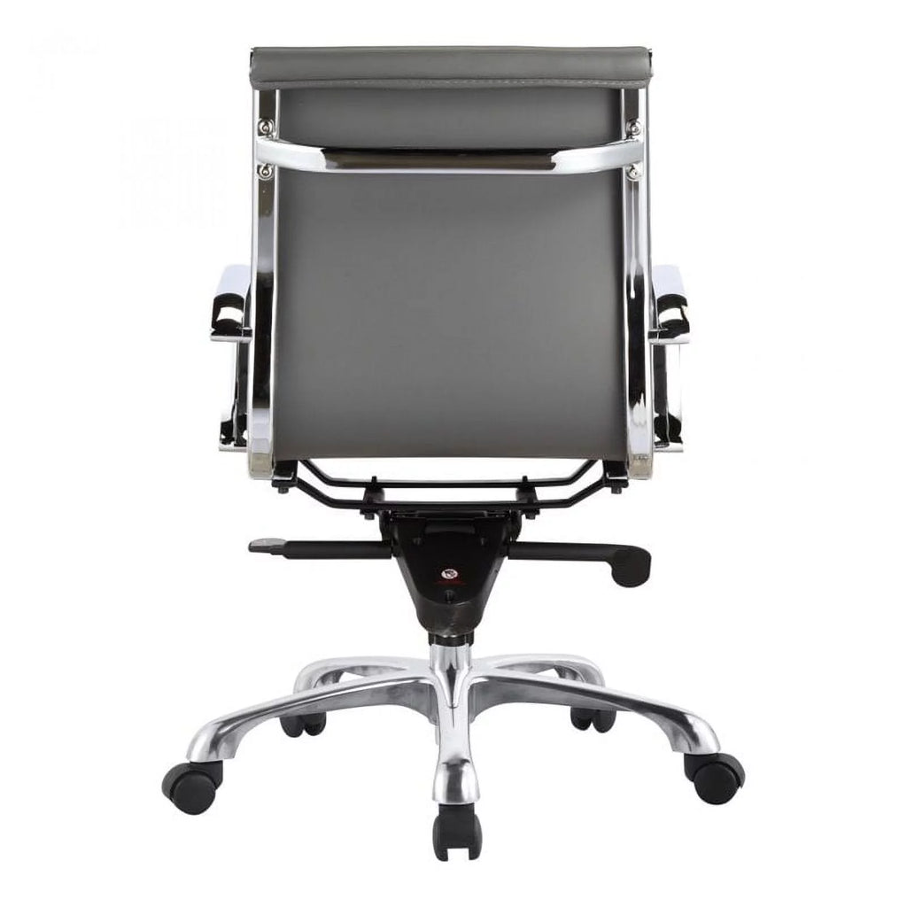 Gray Faux Leather Swivel Office Chair F8447