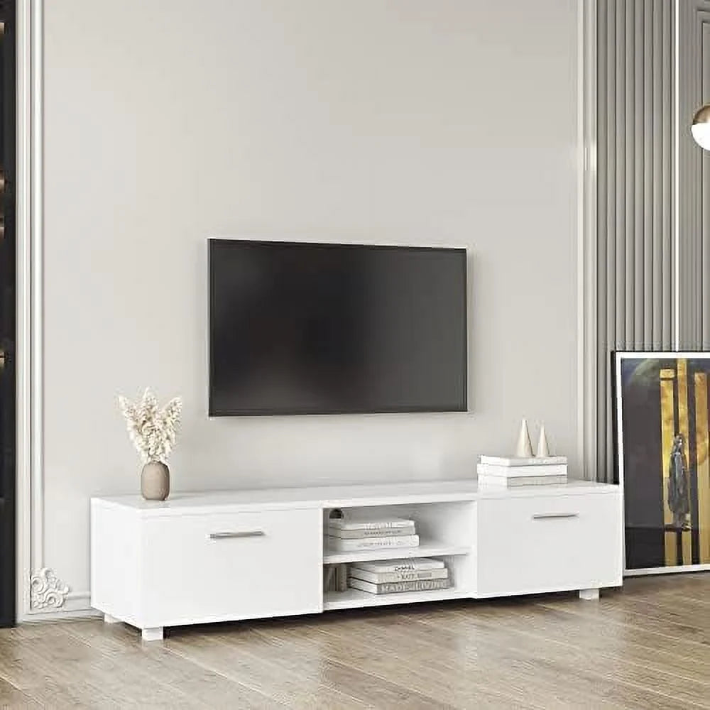 Modern 2 Cabinet Wood TV Stand for 65 inch TV D973981