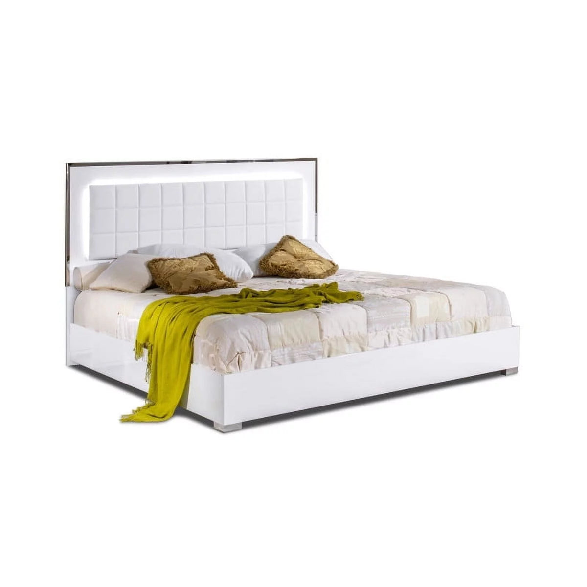 White High Gloss King Size 3-Piece Bedroom Set I121