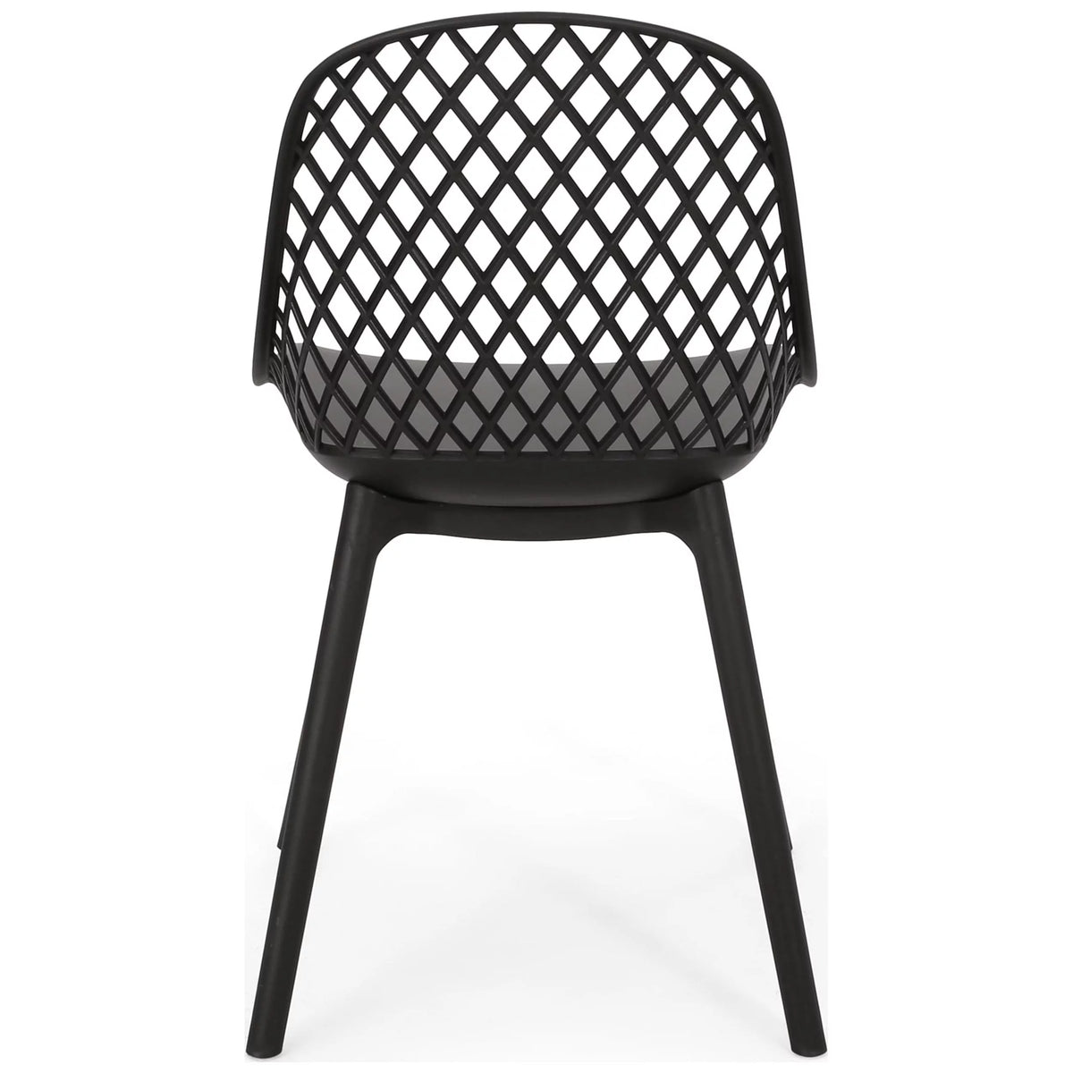 Black Plastic Patio Dining Side Chair Set of 2 S26205