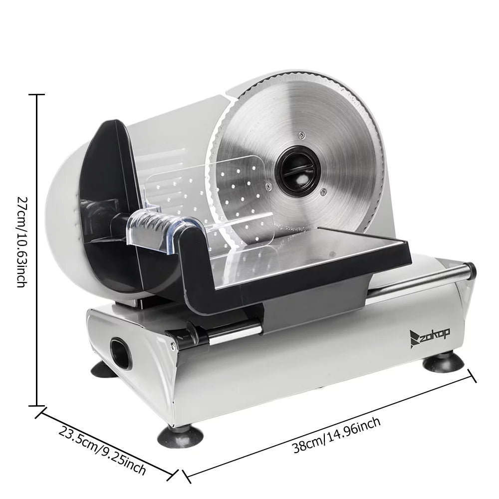 150W Electric Bread and Meat Slicer with 7.5 Inch Stainless Steel Blade T6247