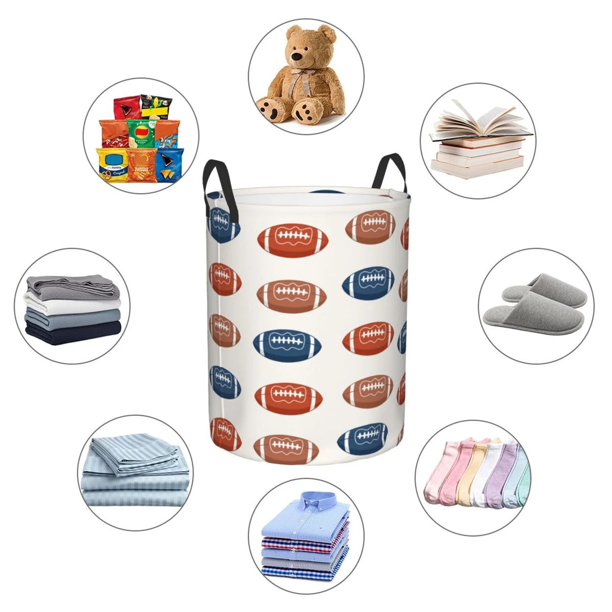 Collapsible 62L Polyester Laundry Basket U20771