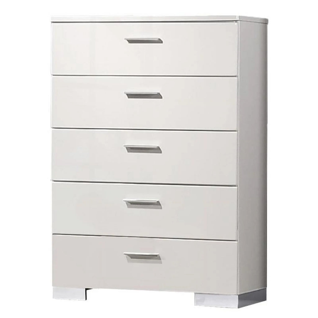 White 5 Drawer Bedroom Chest P476398