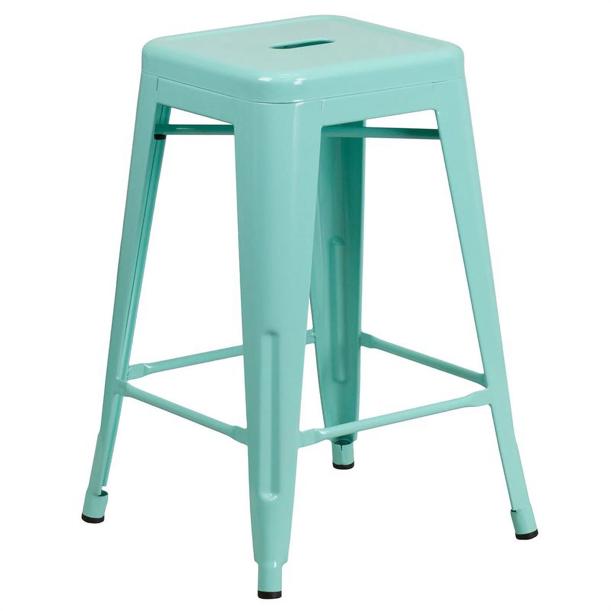 Mint Green Metal Backless Counter Stool Set of 3 L2054
