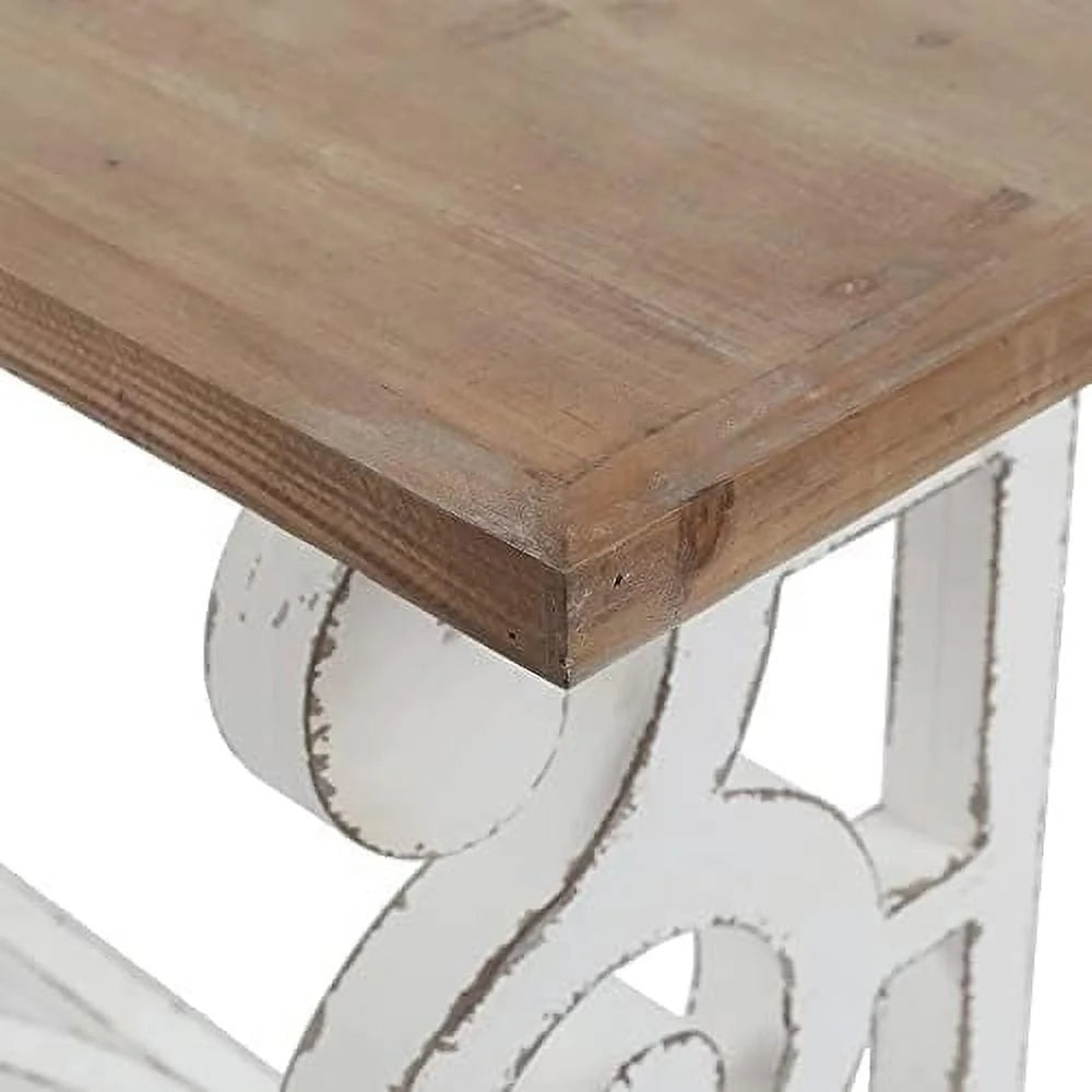 35'' 2-Drawer Wood Entryway Table Washed White H3886
