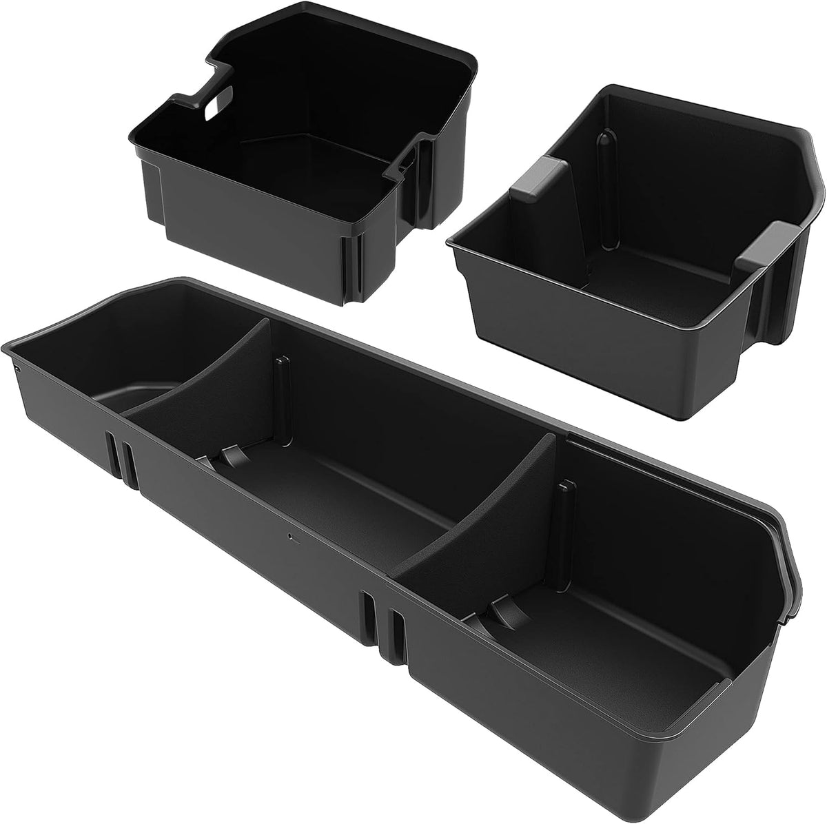 Under Seat Storage Box Textured Black 2-in-1 Design V9967