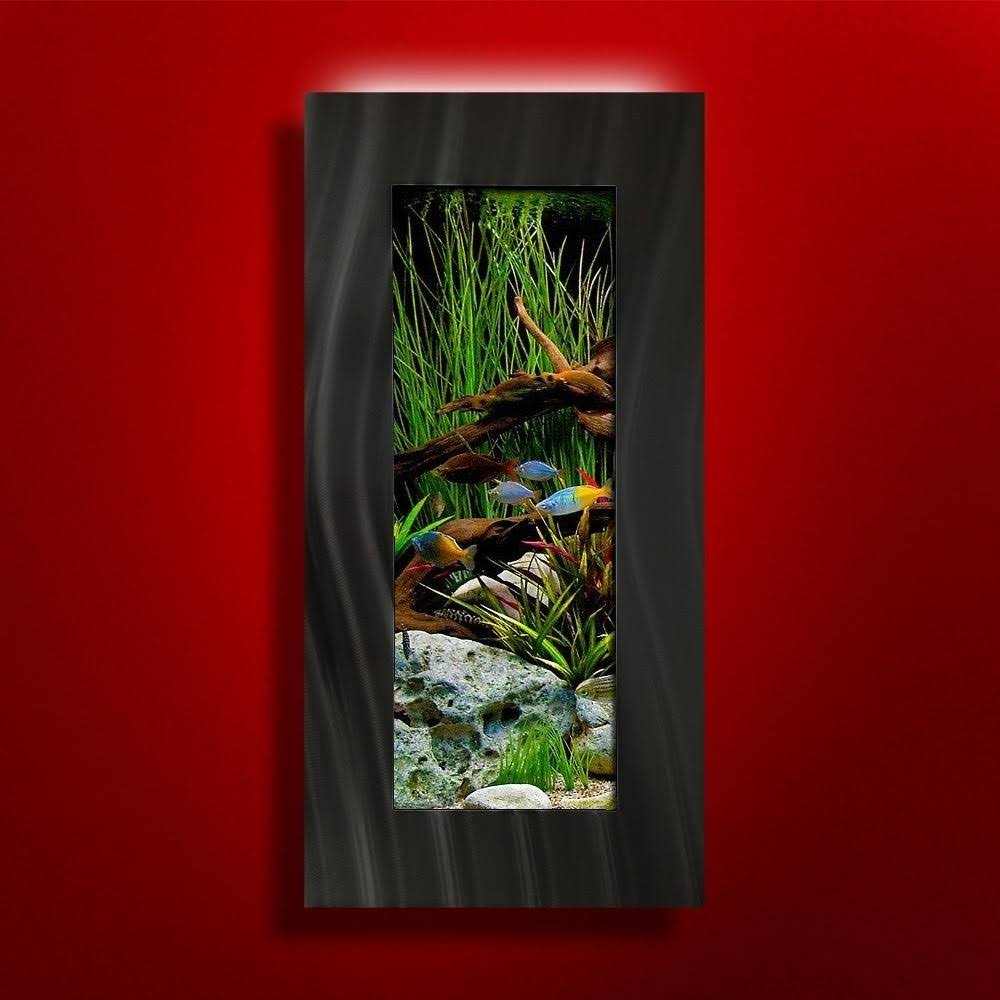 Wall Mounted Aquarium Brushed Black A912483