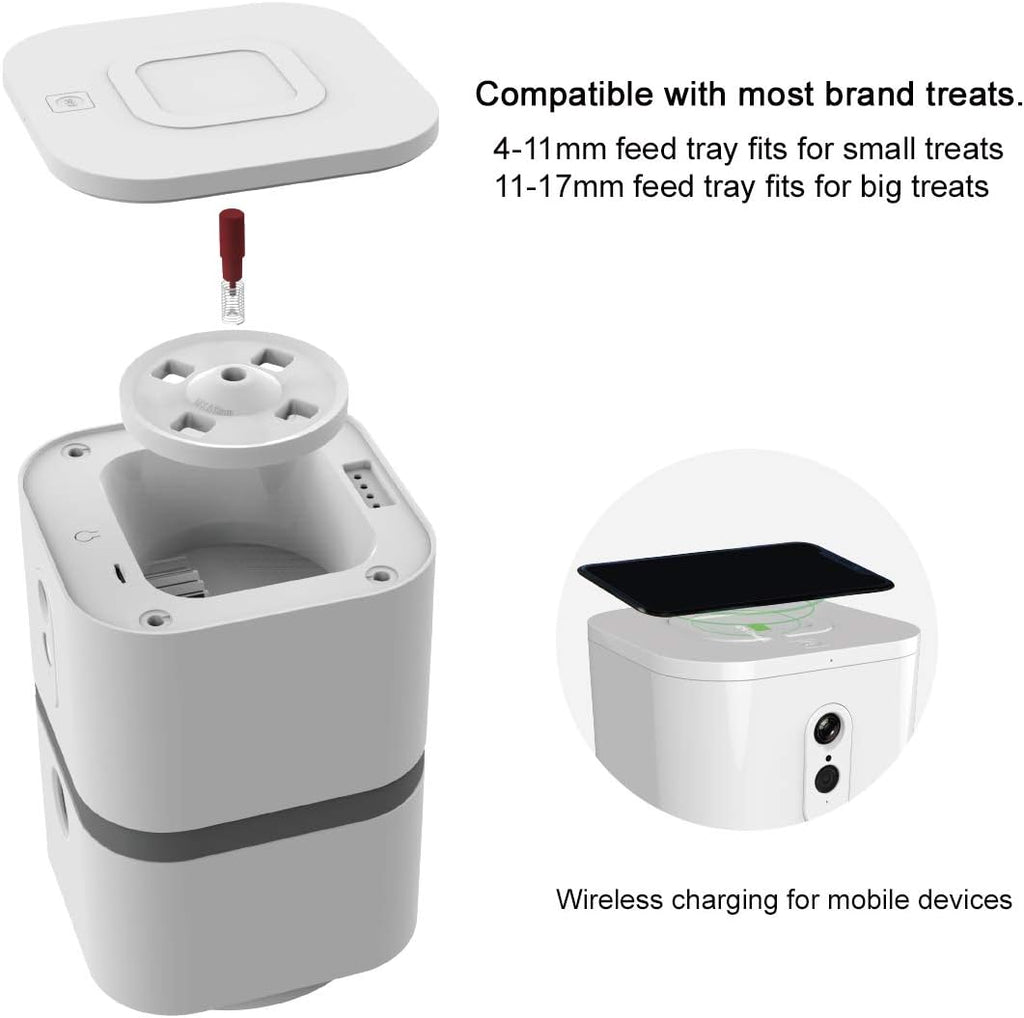 Dog Camera Treat Dispenser WiFi Full HD Pet Camera with Two-Way Audio and Night Vision O456