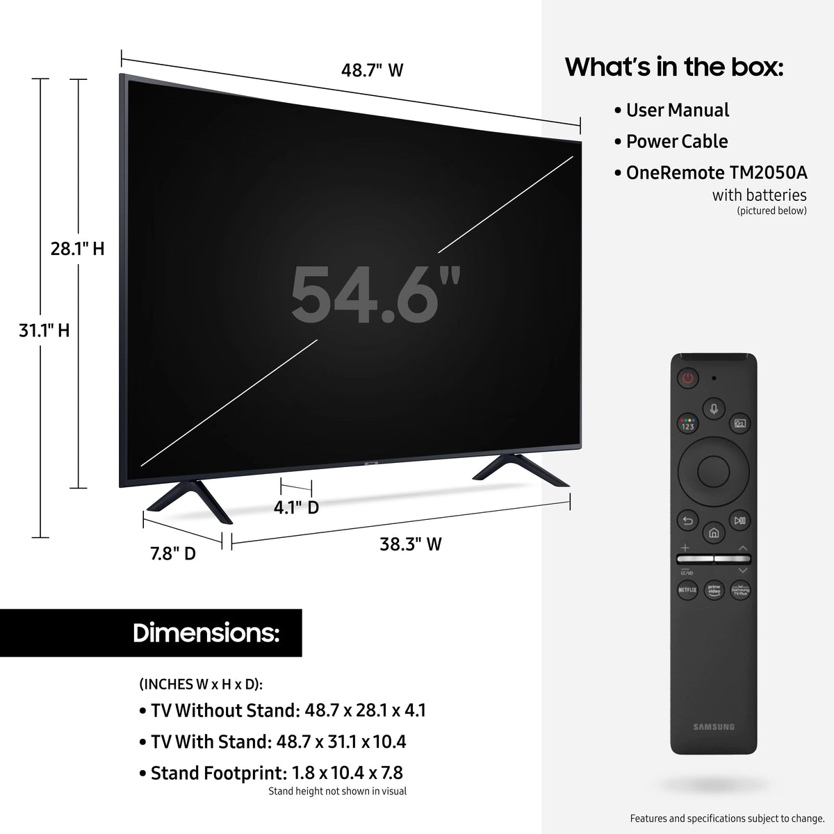 55 Class Curved 4K UHD LED Smart TV C238943