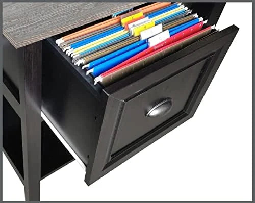 Espresso 1-Drawer Wood Writing Desk F746053