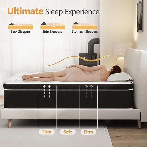 King Size 12 Inch Hybrid Gel Memory Foam Pocket Spring Mattress E56191