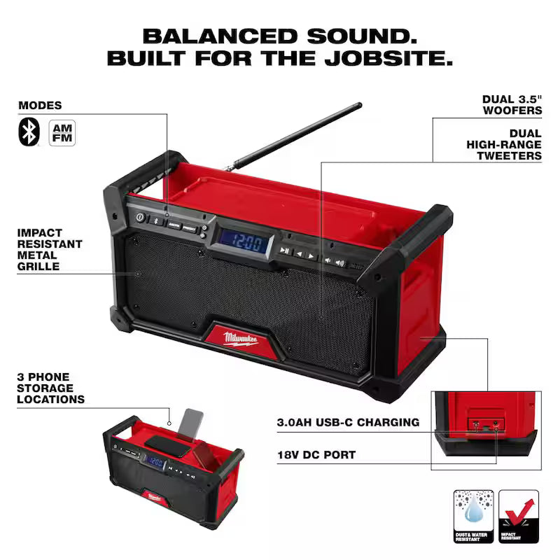 18V Lithium-Ion Cordless Jobsite Radio F1032