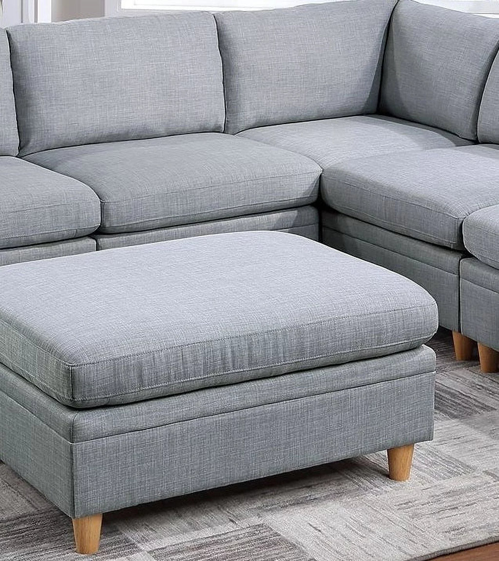 6pc Modular Sectional Sofa Set Light Grey T2384