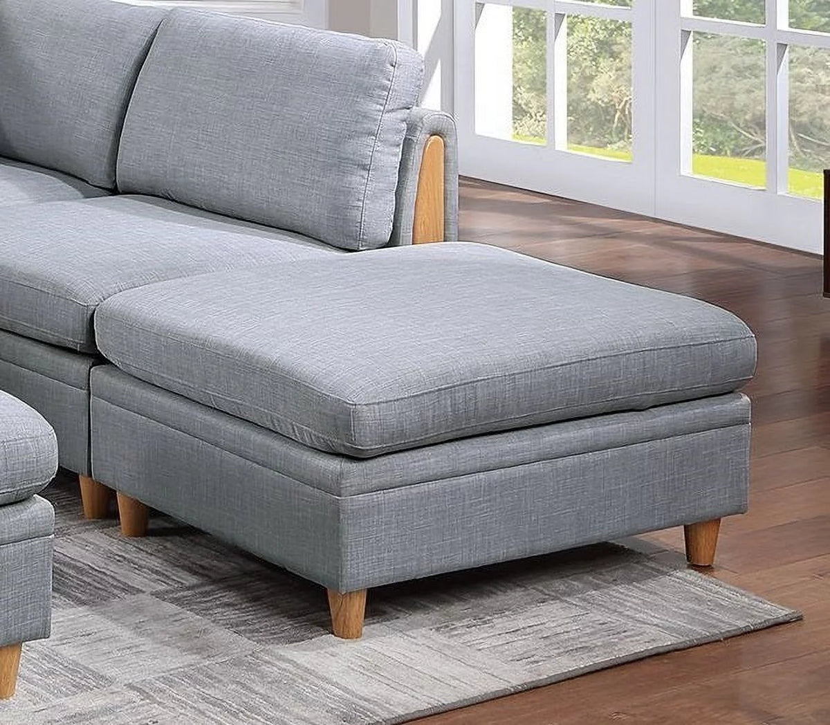6pc Modular Sectional Sofa Set Light Grey T2384