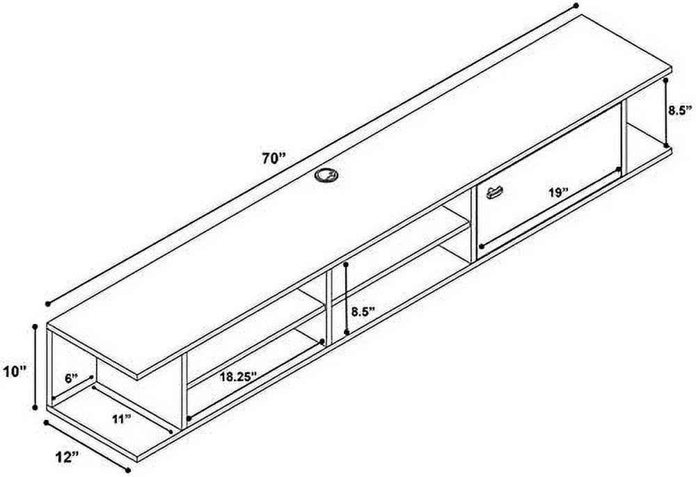White Wood Wall Mounted TV Stand L123