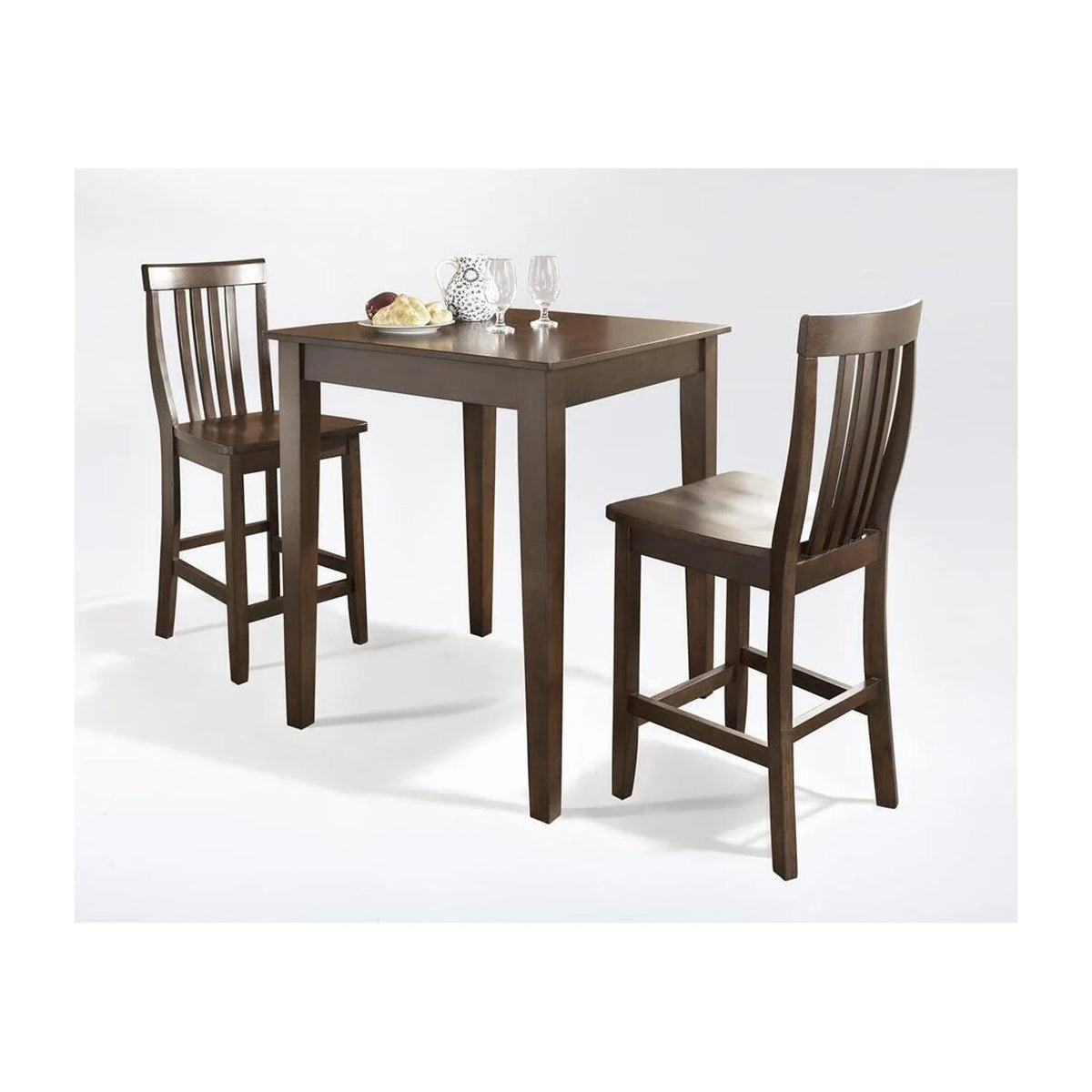 3Pc Mahogany Pub Dining Set with 2 Counter Stools M93146