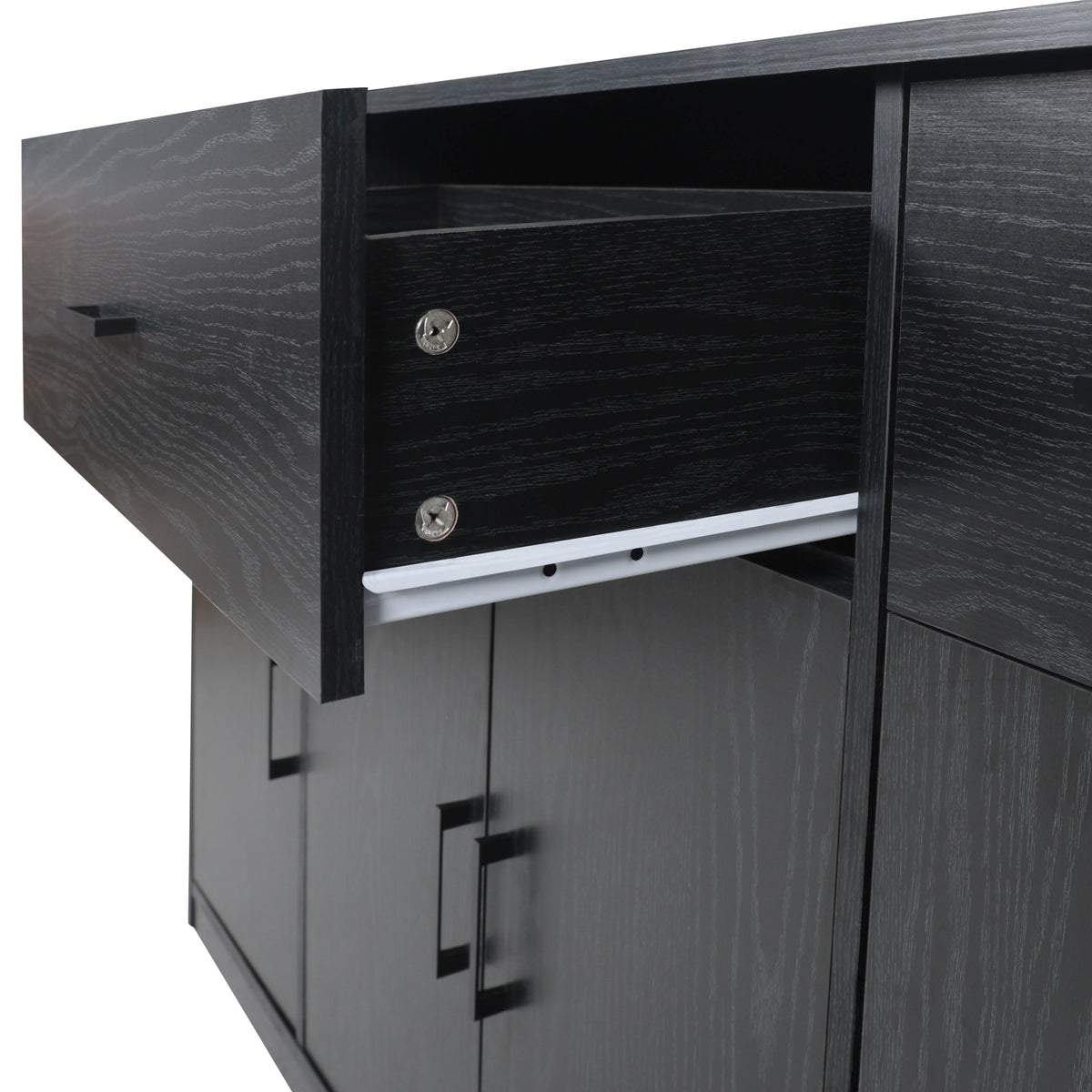 Black Sideboard Buffet Cabinet with 3 Drawers S38449