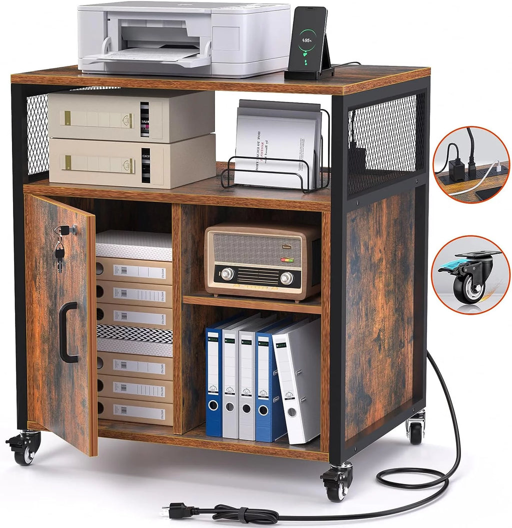 Filing Cabinet with Lock and Charging Station D6023
