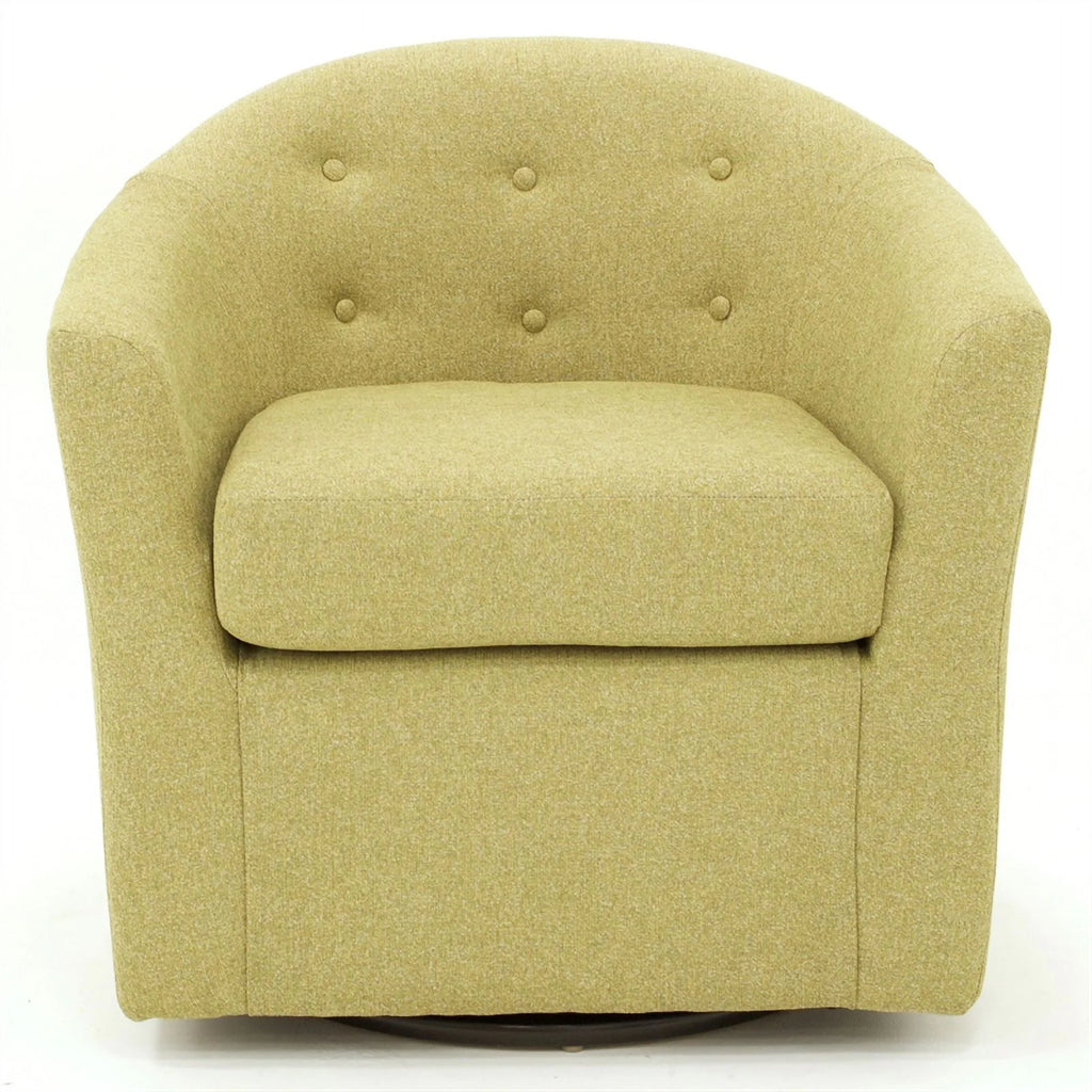 Yellow Fabric Tufted Swivel Chair Y7378