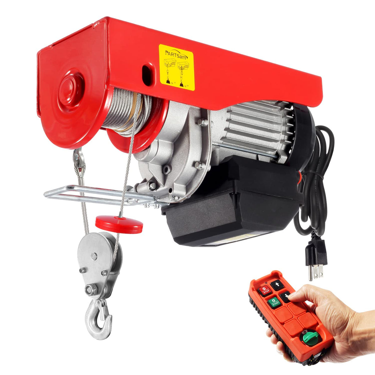 1100lbs Automatic Lift Electric Cable Hoist with Wireless Remote Control R2405