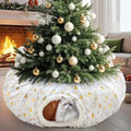 Foldable Plush Cat Tunnel Bed with Hanging Toy Ball L8991