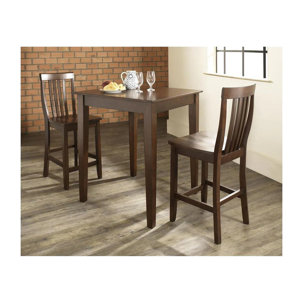 3Pc Mahogany Pub Dining Set with 2 Counter Stools M93146