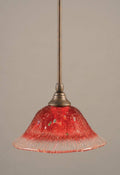 1 Light 10 inch Mini Pendant Bronze Raspberry Crystal Glass K986