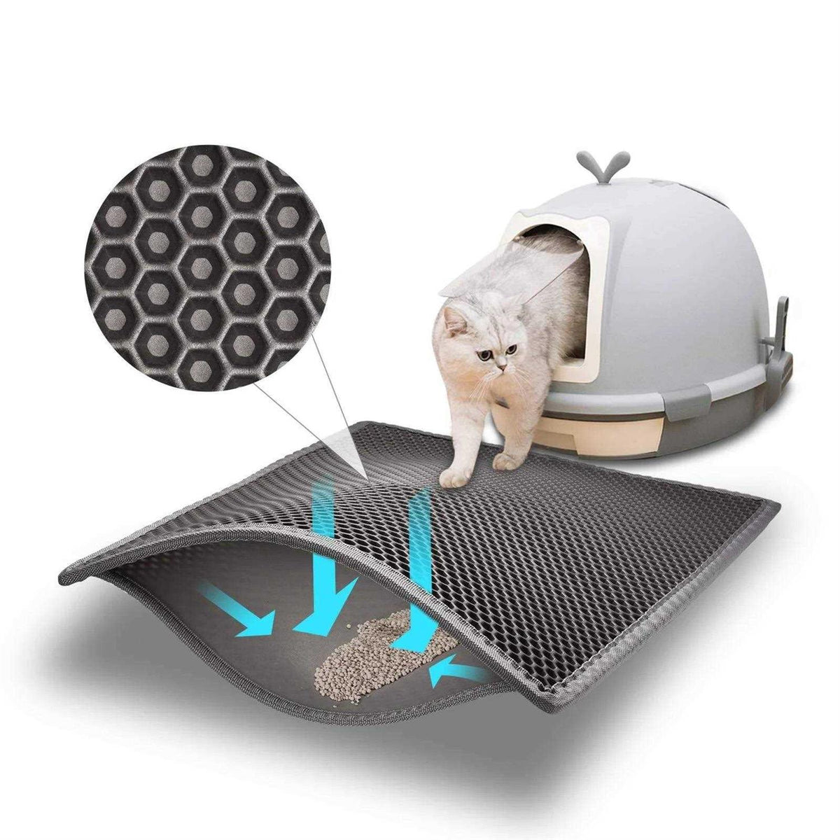 Cat Litter Mat Double Layer Waterproof Urine Proof Trapping Mat Z87940