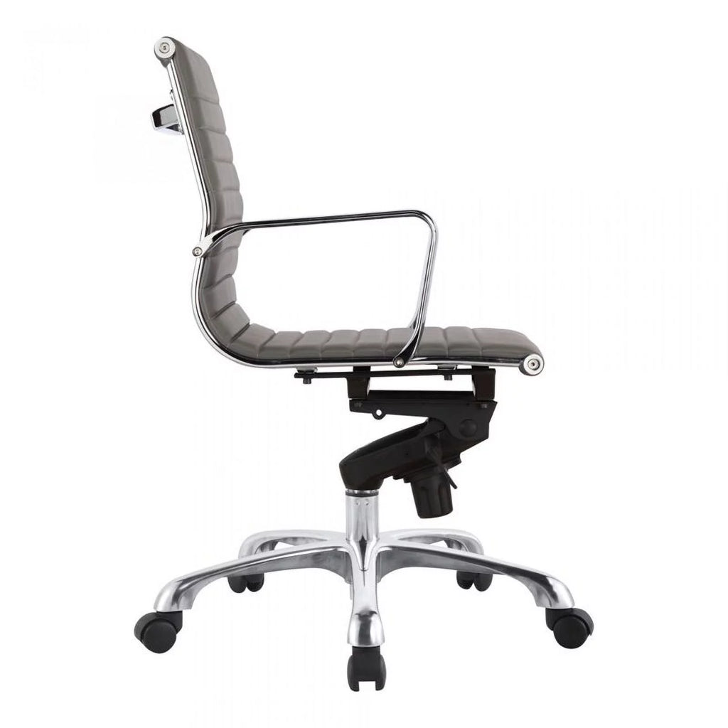 Gray Faux Leather Swivel Office Chair F8447