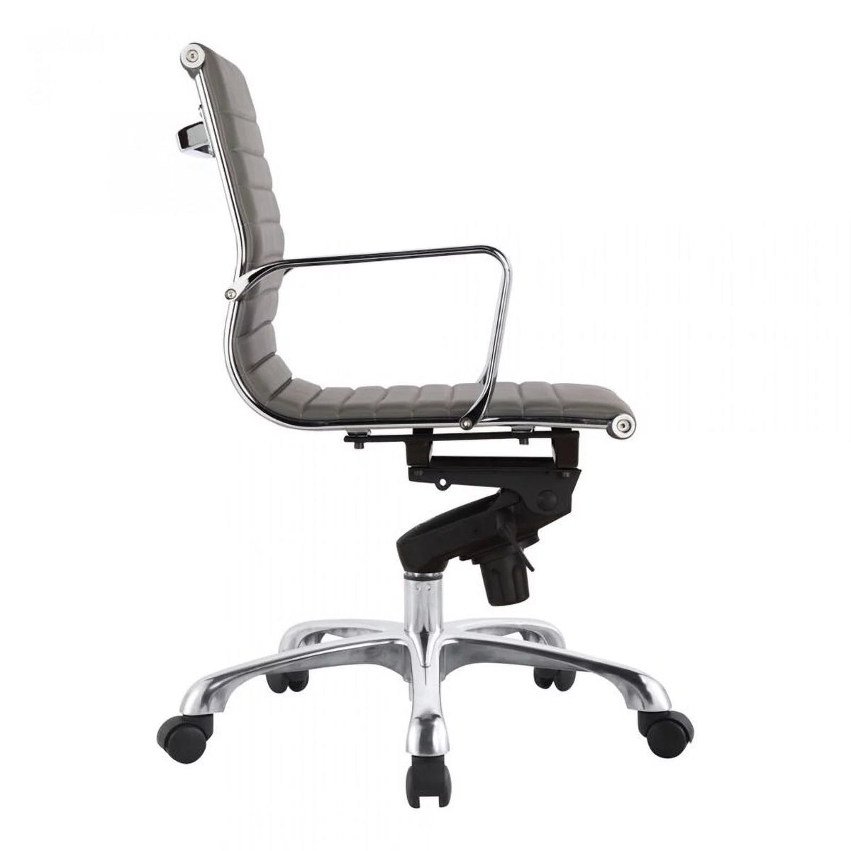 Gray Faux Leather Swivel Office Chair F8447