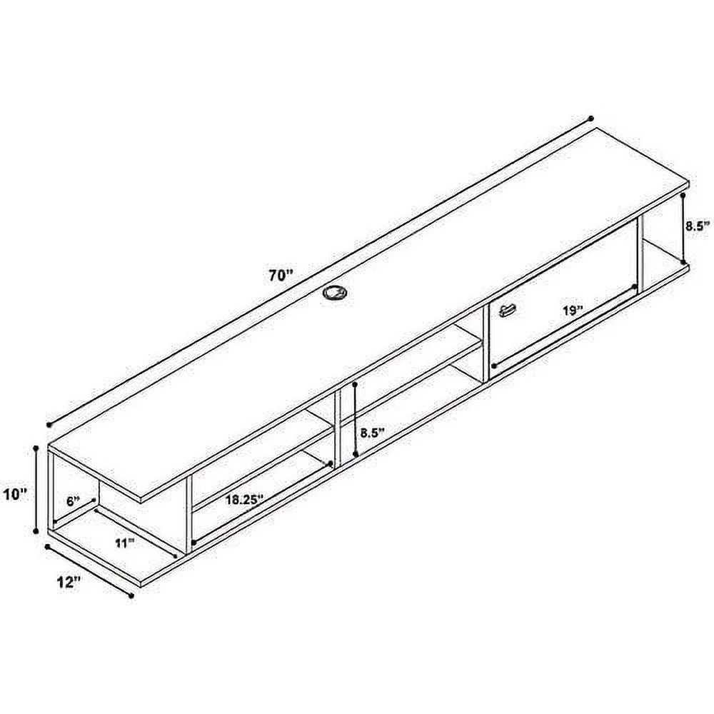 White Wood Wall Mounted TV Stand L123