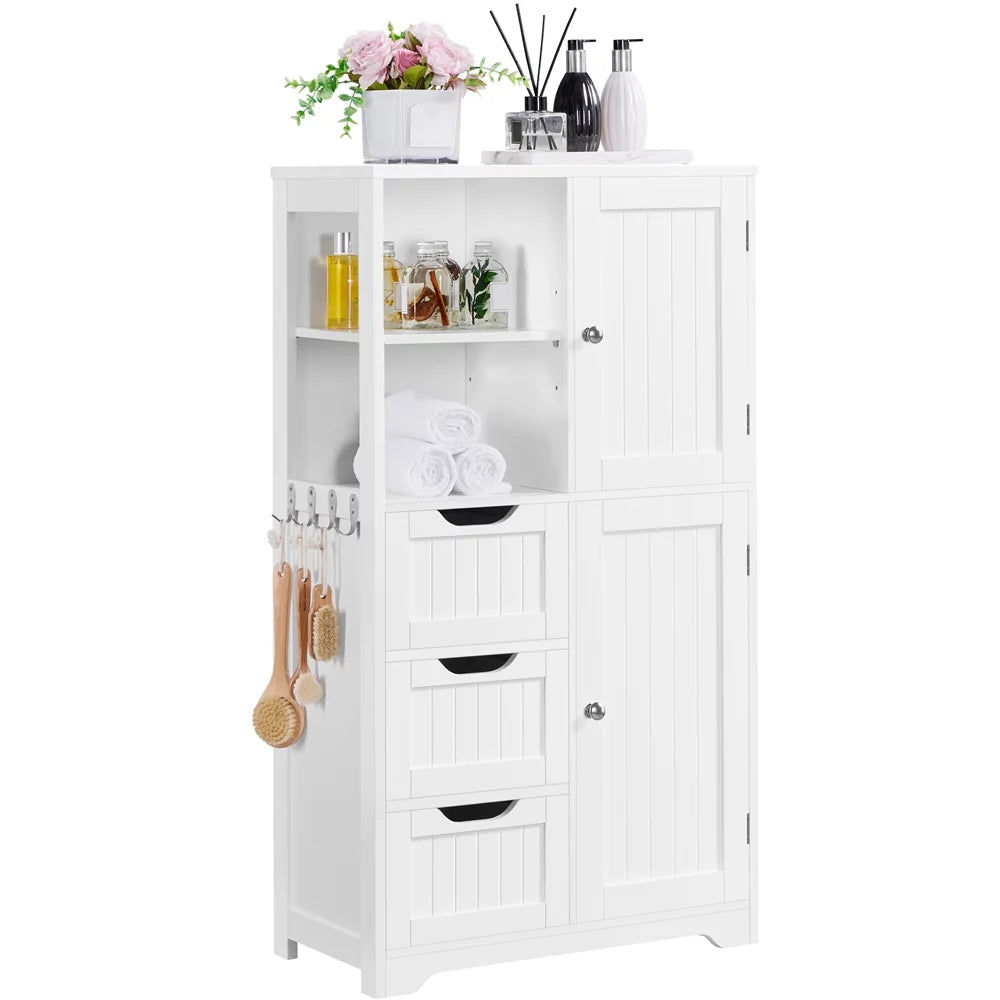White 3 Drawer Wooden Bathroom Storage Cabinet M15469