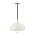 1-Light Large Pendant Aged Brass & Cream P404