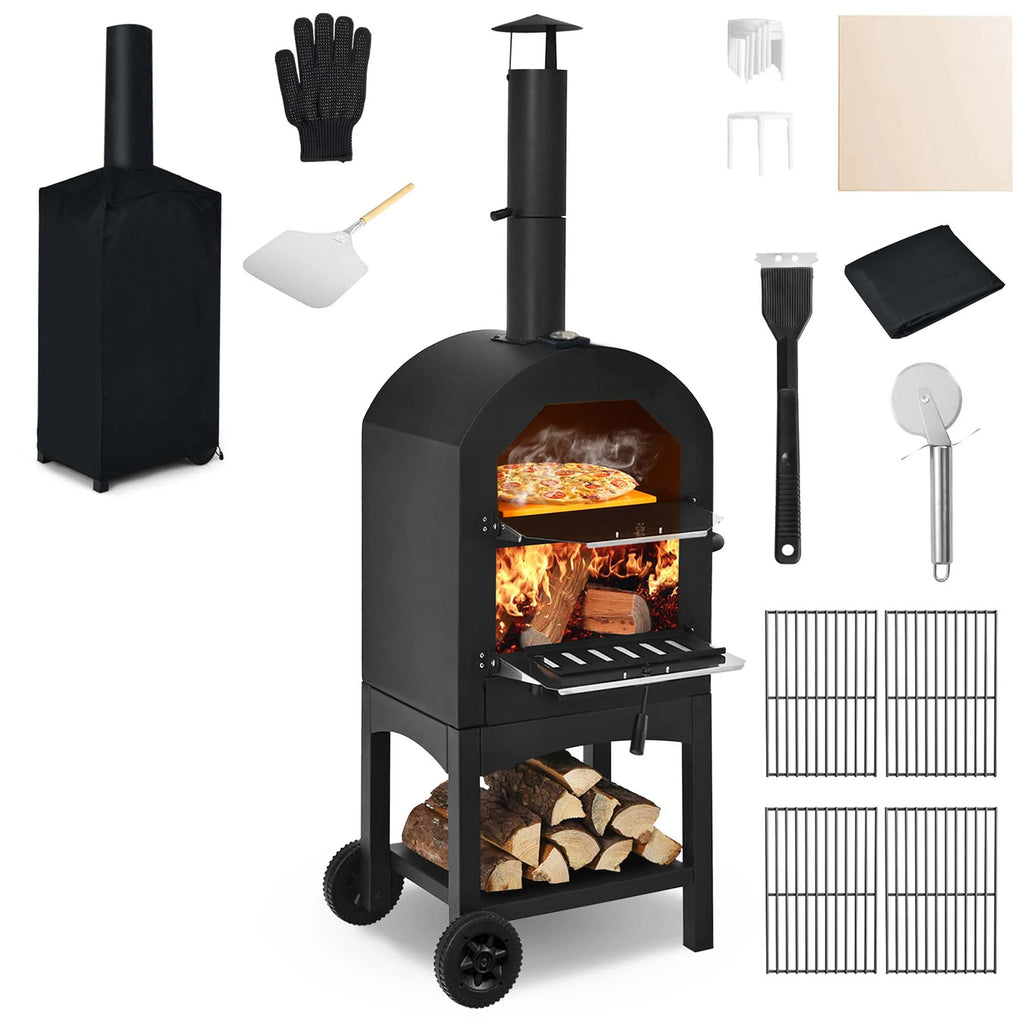 Outdoor Wood Fire Pizza Oven with Pizza Stone V179441
