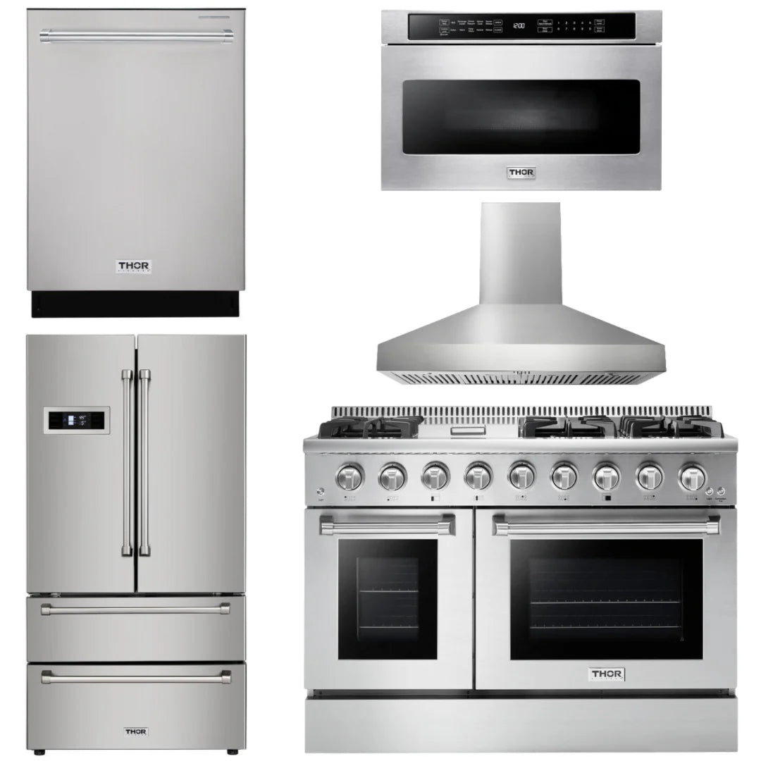 48 Propane Gas Range, Range Hood, Refrigerator, Dishwasher, Microwave M788003