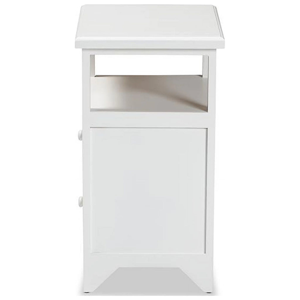 White Finished Wood 2-Drawer Nightstand W75411
