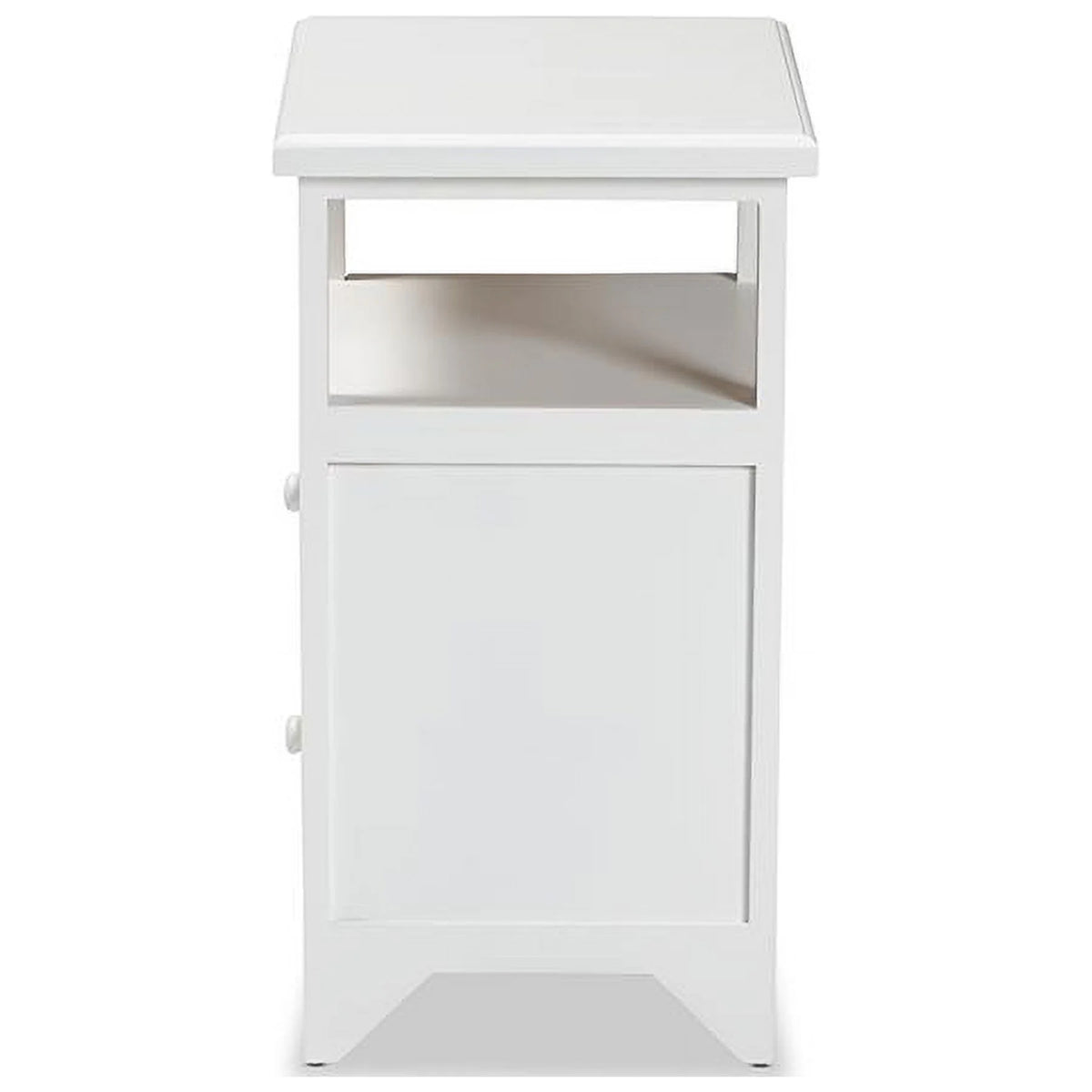 White Finished Wood 2-Drawer Nightstand W75411