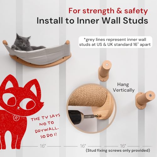 Wall Mounted Cat Hammock with Two Steps B13655