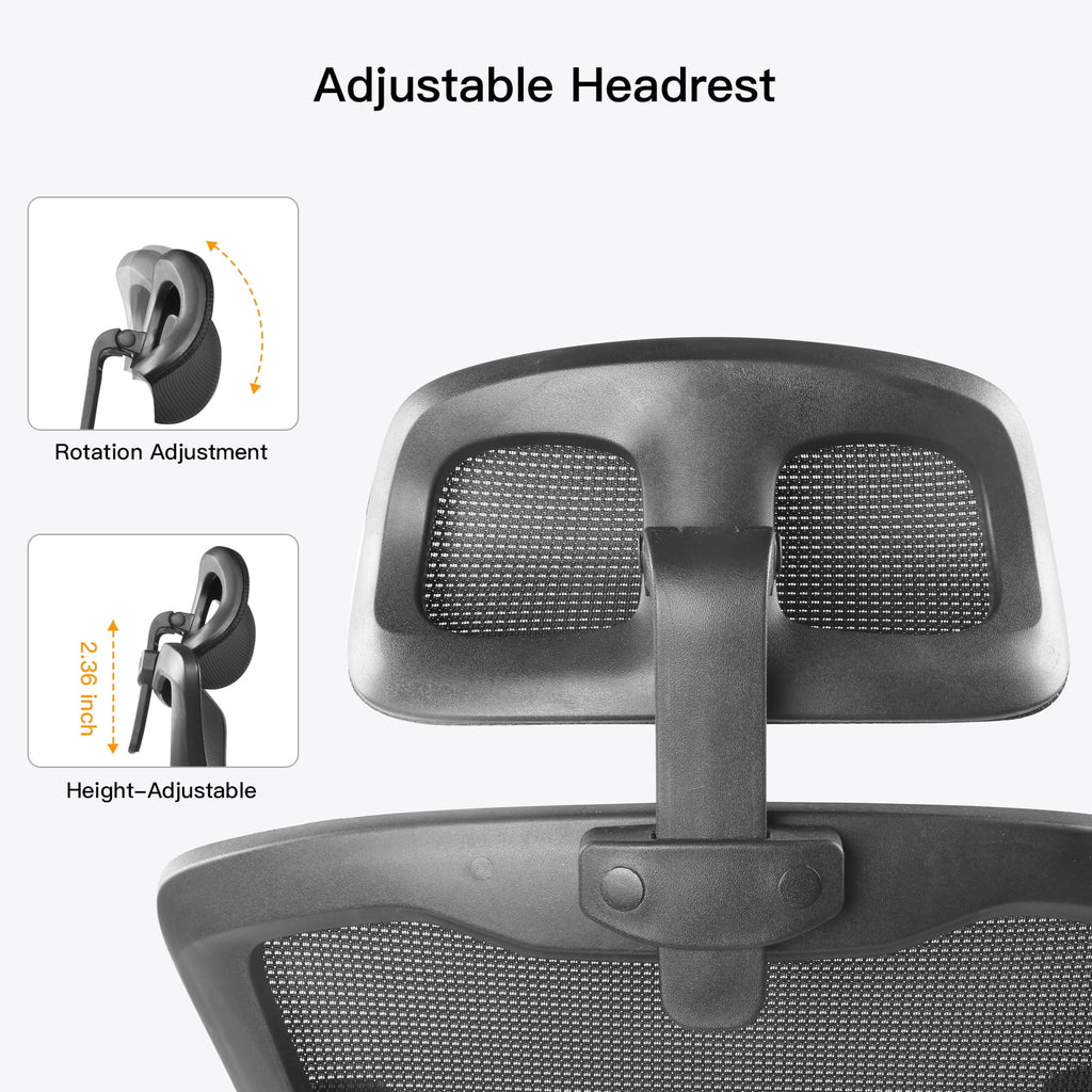 Black Ergonomic Mesh Office Chair with Adjustable Height D856
