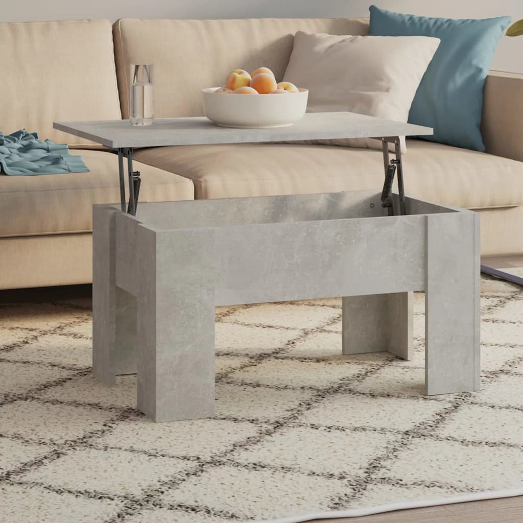 Coffee Table Concrete Gray Engineered Wood I670