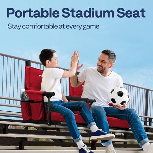 Portable Bleacher Chairs with Cup Holder and Shoulder Strap, 2 Pack F2828