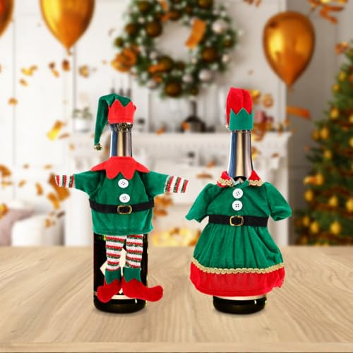 Christmas Wine Bottle Covers with Hats P97336