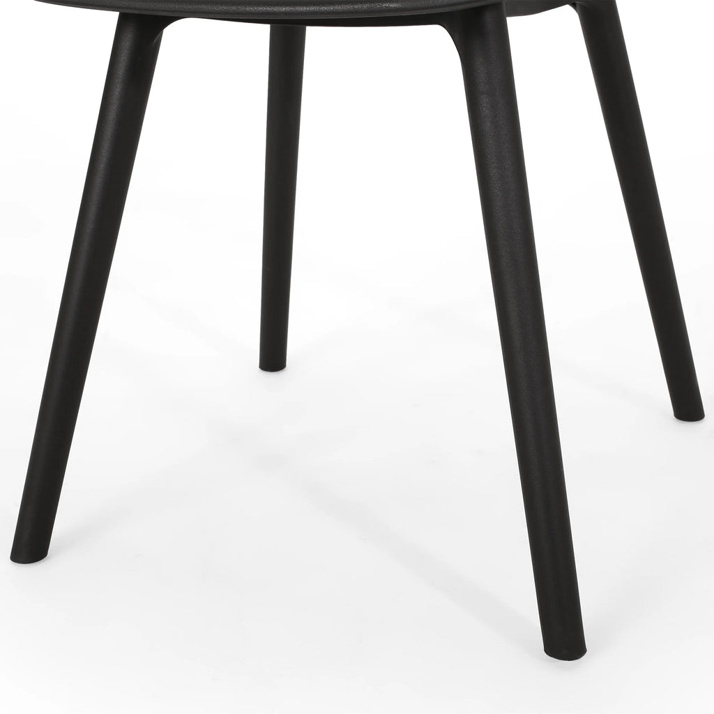 Black Plastic Patio Dining Side Chair Set of 2 S26205