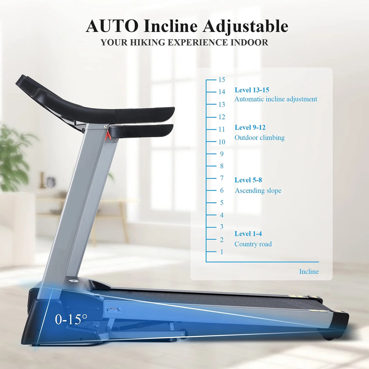 3HP Folding Treadmill with Auto Incline D9309